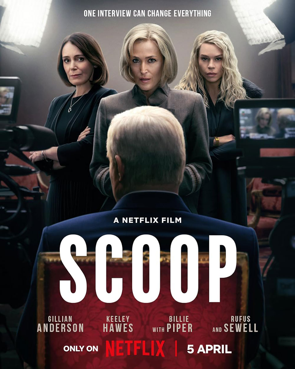 Scoop (2024) Feature Film Poster | Uni-versal Extras